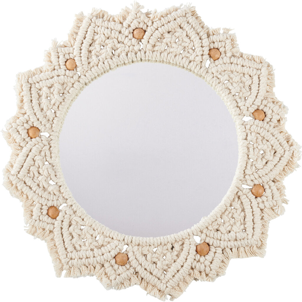 NEW Beaded Macrame Mirror - 116222