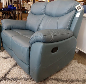 NEW Leather Dual Reclining Loveseat - Teal - RLV-3367