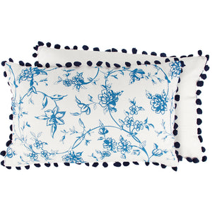 NEW Indigo Floral Pillow - 116444