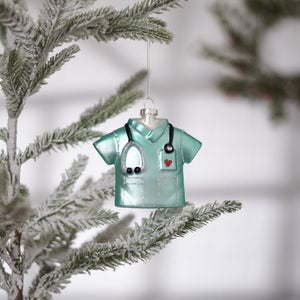 NEW Nurse Scrubs Glass Ornament - 112704