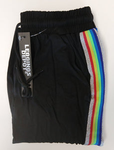 NEW Joggers - Black with Rainbow Stripe JT66-Black