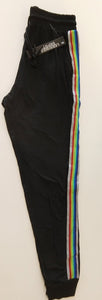 NEW Joggers - Black with Rainbow Stripe JT66-Black