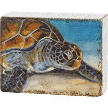 Load image into Gallery viewer, NEW Sea Turtle Block Sign - 110041

