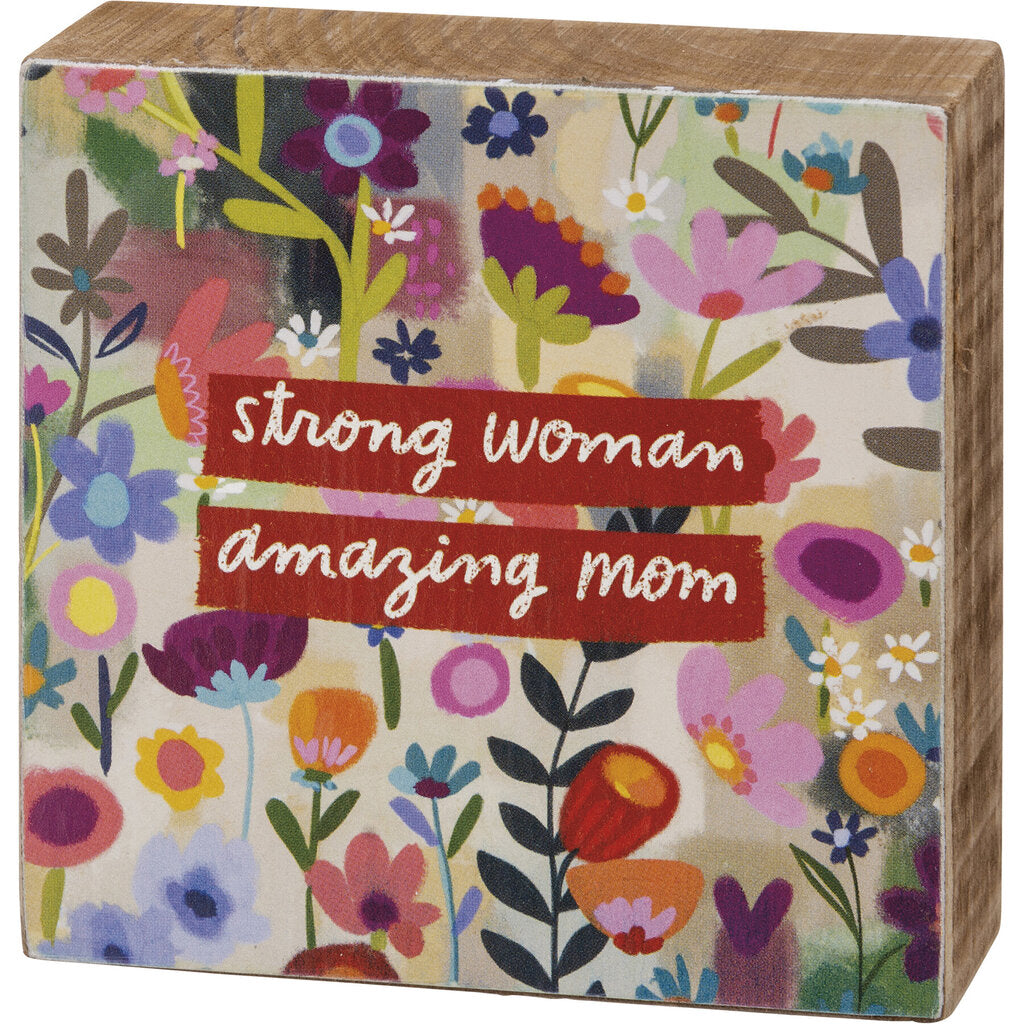 NEW Strong Woman Amazing Mom Block Sign - 111367