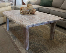 Load image into Gallery viewer, NEW Whitewashed Reclaimed Live Edge Coffee Table mda-le-01

