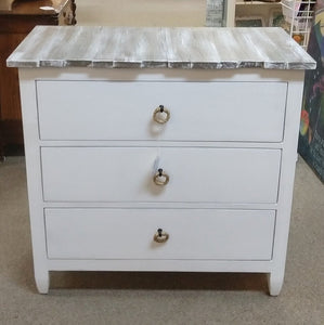 NEW Picket Fence 3 Drawer Chest - Grey/Blanc *NS