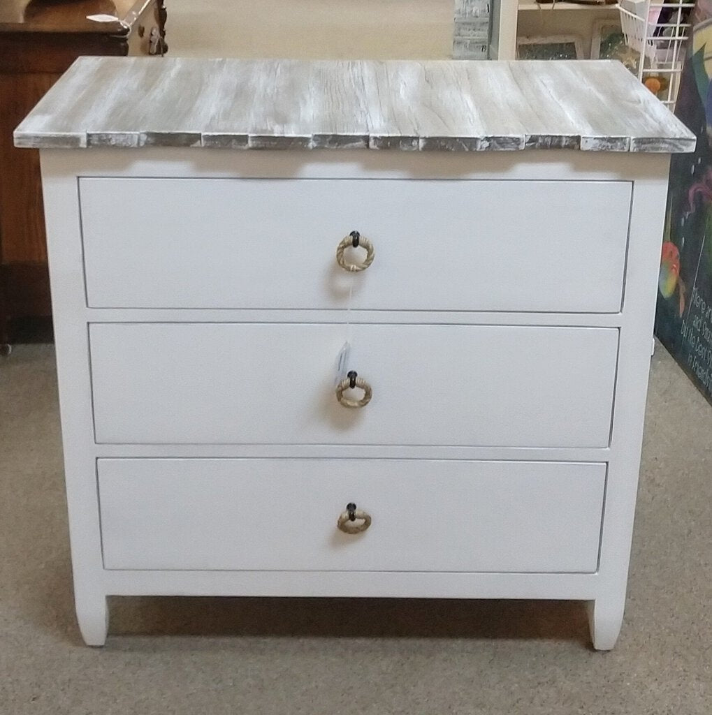 NEW Picket Fence 3 Drawer Chest - Grey/Blanc *NS