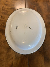 Load image into Gallery viewer, Vintage Enamelware White &amp; Black Large Platter
