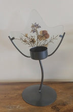 Load image into Gallery viewer, NEW Pressed Floral Design Tea Light Candle Holder - Stem Base
