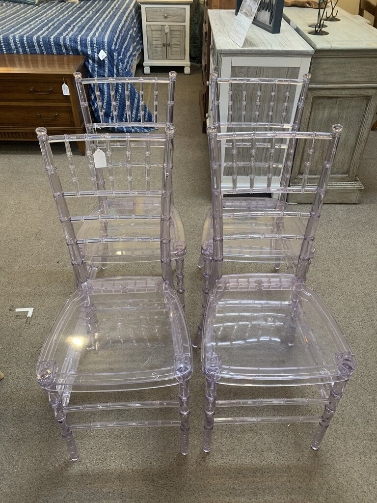 Set of 4 Carnegy Ave Lucite Chairs
