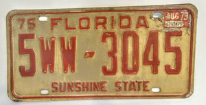 Vintage Florida License Plate 1975