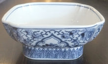 Load image into Gallery viewer, Vintage Blue &amp; White Footed Japanese Bowl - Marked
