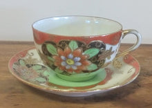 Load image into Gallery viewer, Vintage Hand Painted Japanese Porcelain Tea Cup &amp; Saucer
