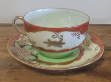 Load image into Gallery viewer, Vintage Hand Painted Japanese Porcelain Tea Cup &amp; Saucer

