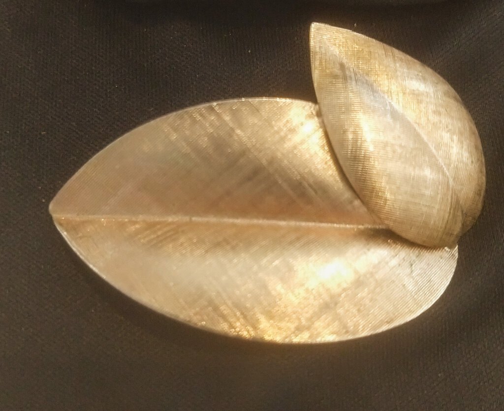 Vintage Textured Gold Leaf Brooch