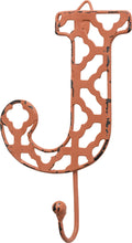 Load image into Gallery viewer, NEW Fancy Metal Letter J Hook - 32599 - Various Colors
