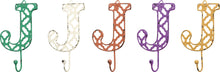 Load image into Gallery viewer, NEW Fancy Metal Letter J Hook - 32599 - Various Colors
