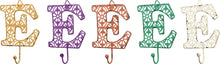 Load image into Gallery viewer, NEW Fancy Metal Letter E Hook - 32604 - Various Colors
