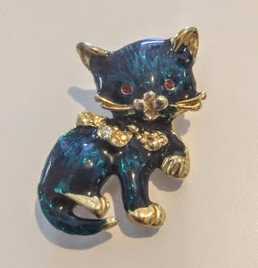 Turquoise Cat Pin - Two Sisters