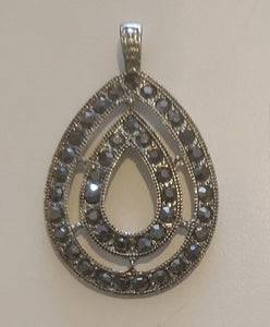 Double Teardrop Gemstone Pendant