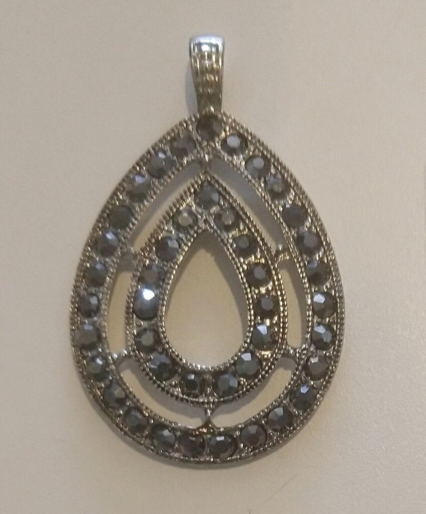 Double Teardrop Gemstone Pendant
