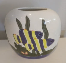 Load image into Gallery viewer, Ceramic Vase - Hand-painted Fish Design
