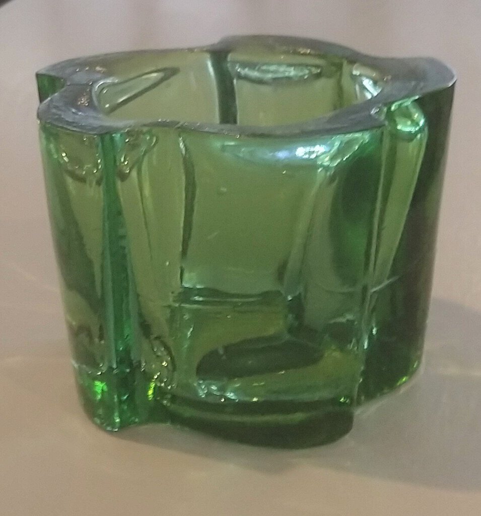 Green Glass Candle Holder