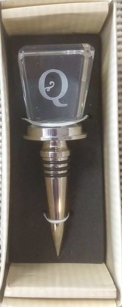NEW Wine Bottle Stopper - Monogram Letter Q
