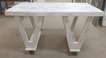 Load image into Gallery viewer, NEW Whitewashed Reclaimed Wood Coffee Table on Wheels MDA-20-306c
