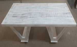 NEW Whitewashed Reclaimed Wood Coffee Table on Wheels MDA-20-306c