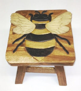 NEW Hand Carved Bumble Bee Stool - STBE-11