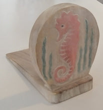 Load image into Gallery viewer, NEW Hand-Carved Acacia Wood Seahorse Door Stop - DSSE-8
