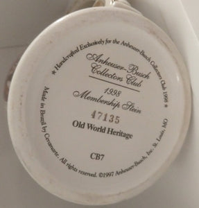 1998 Membership Stein, Anheuser-Busch Collectors Club #47135