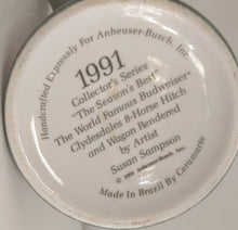 Load image into Gallery viewer, 1991 Budweiser Collector&#39;s Series Stein &quot;The Season&#39;s Best&quot;
