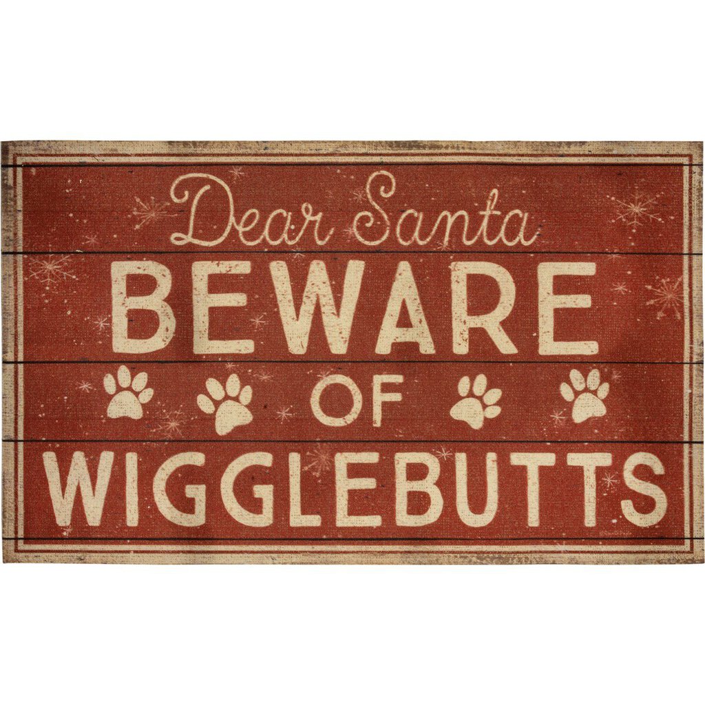 NEW Dear Santa Beware of Wigglebutts Rug - 107088