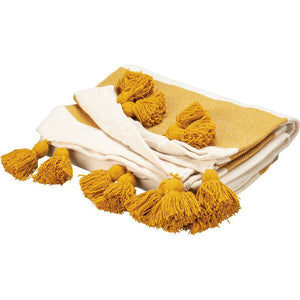 NEW Saffron Tassels Throw Blanket - 107907