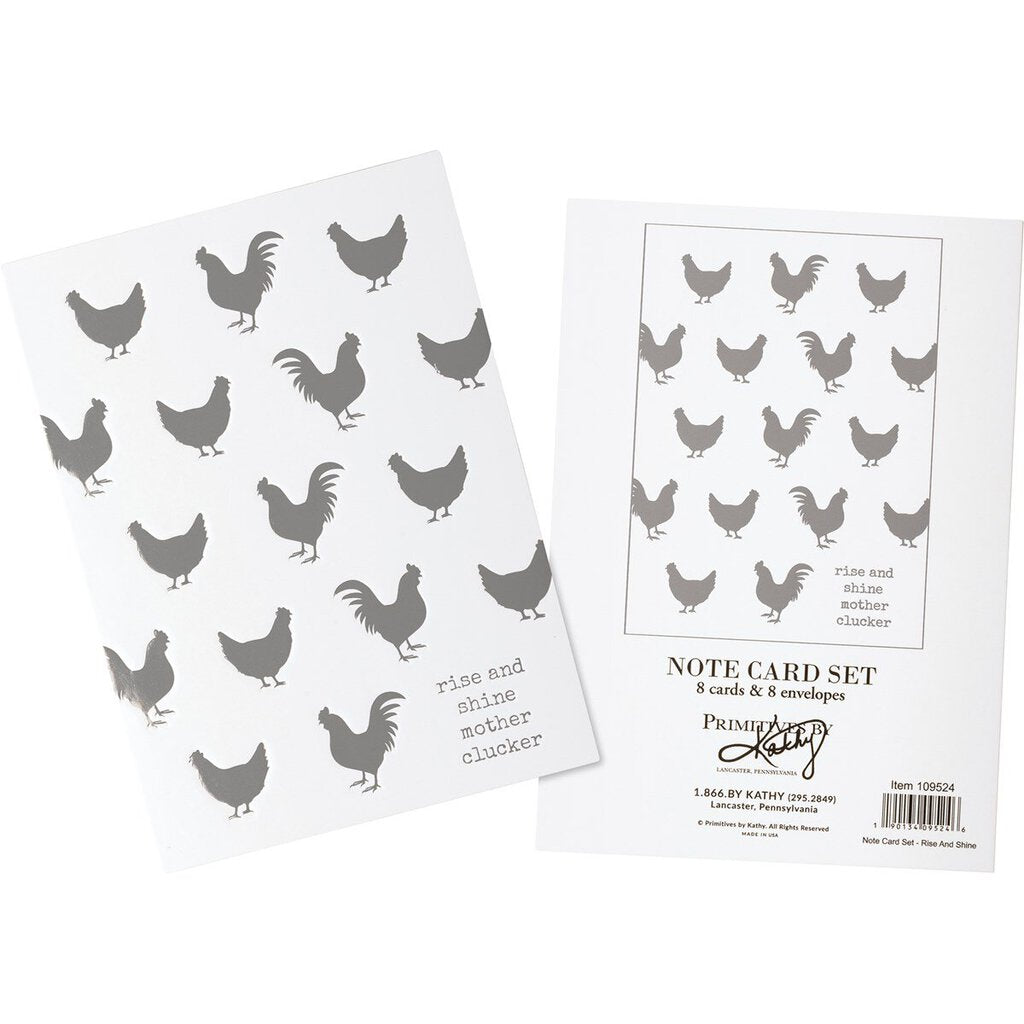NEW Rise And Shine Mother Clucker Note Card Set - 109524