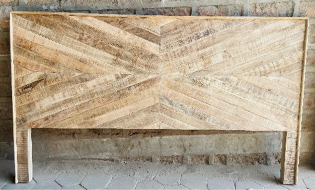 NEW Natural Mango Herringbone Headboard