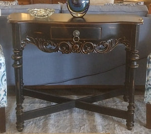 NEW Black One-Drawer Console