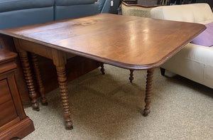 Vintage Spindle Leg Drop Leaf Table- repaired