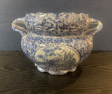 Load image into Gallery viewer, Vintage Bombay Blue &amp; White Chinoiserie Style Cache Pot
