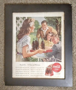 Vintage Framed Coca-Cola Advertisement