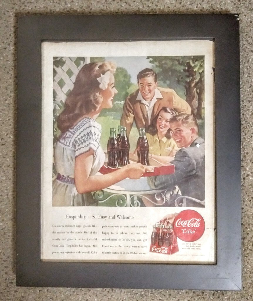 Vintage Framed Coca-Cola Advertisement