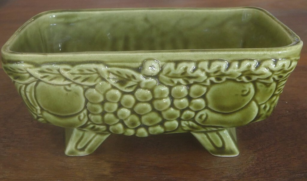 Green Ceramic Footed Planter