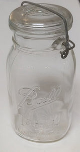 Vintage Glass Ideal Ball Jar with Lid & Wire Closure