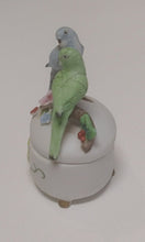 Load image into Gallery viewer, Vintage Lefton China 03433 Trinket Box - Green &amp; Blue Birds
