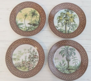 SET 4-Pc I. Godinger & Co. Palm Tree Plates