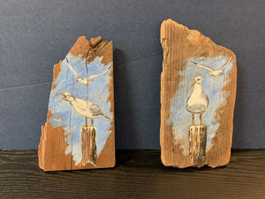 Hand Painted Birds on Driftwood