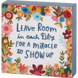 NEW Leave Room For A Miracle Block Sign - 115870