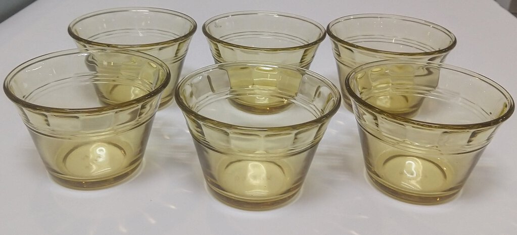 SET 6-Pc Glass Custard Cups - Mexico